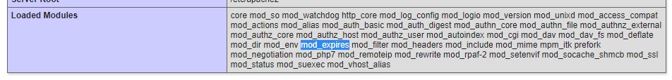 В Apache отсутствует mod_expires (Как установить)