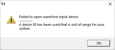 Failed to open waveform input device