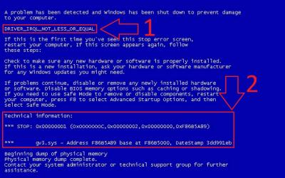 Синий экран смерти (BSoD)