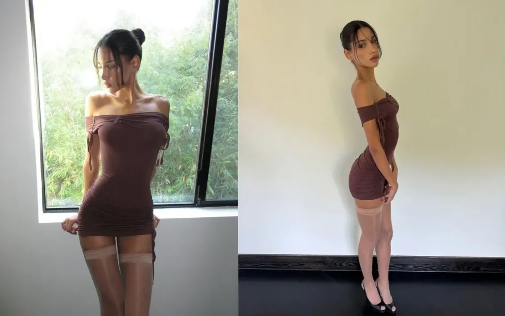 Сексопильная стройняшка в чулочках