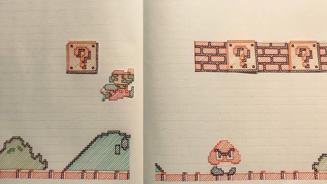 Paper Mario Bros. in my notebook [Stop Motion]