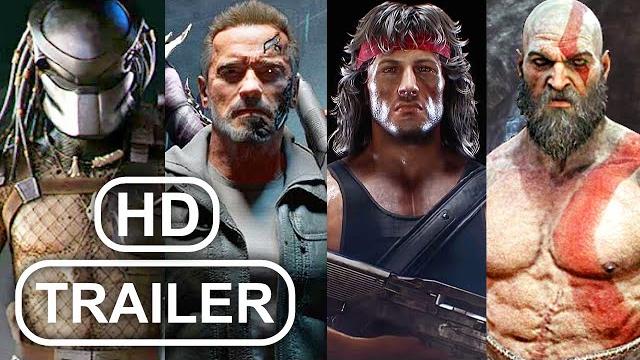 MORTAL KOMBAT All Guest Crossover Trailers MK11 (2020) Rambo Vs Terminator Vs Predator Vs Kratos HD